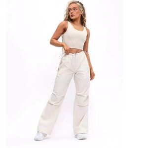 Buffbunny Cargo Pant Large Bone White New Womens Baggy Adventure Casual